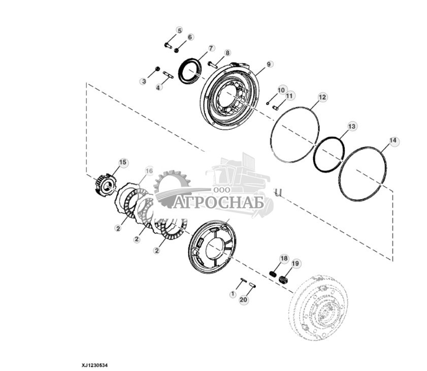 Корпус и диск сцепления стояночного тормоза - ST756014 211.jpg
